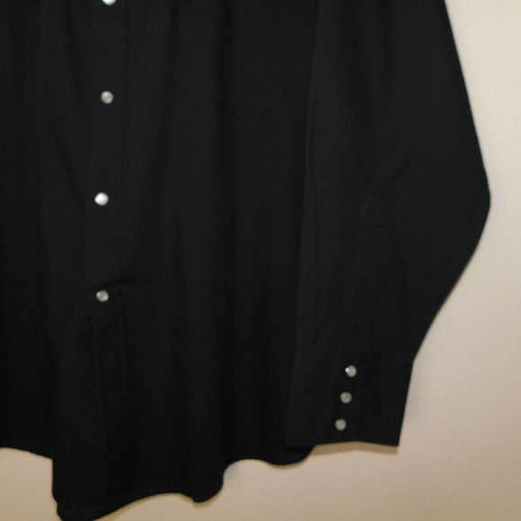 Plains Western Wear Pearl Snaps Shirt Adult XL Black Embroidered Thunderbird - Picture 6 of 9